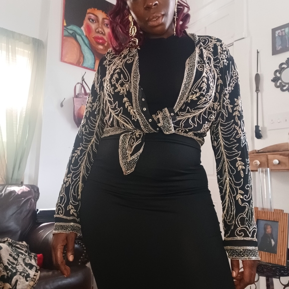 Sequin and Beaded Jacket - Picture 3 of 6